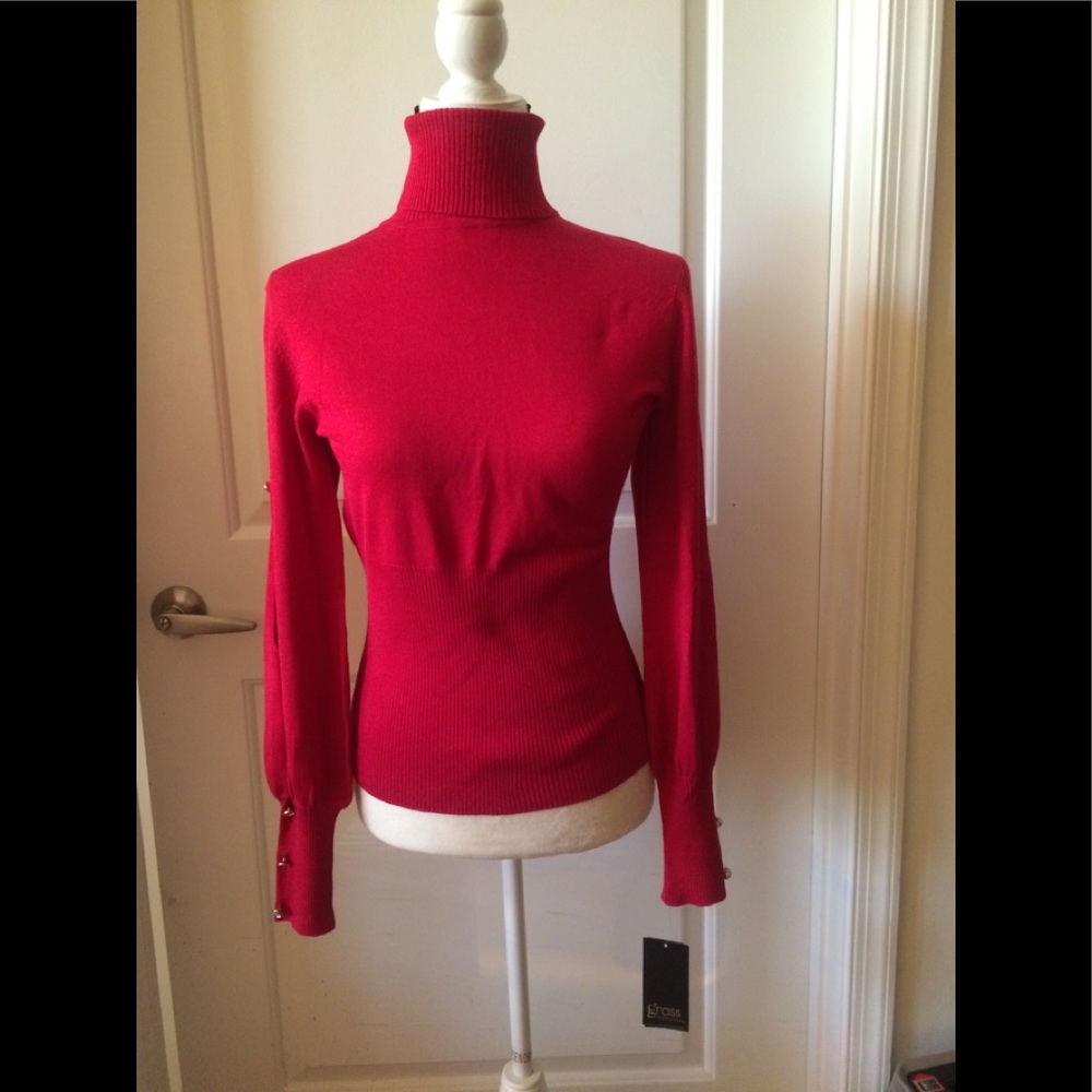Beautiful open bubble sleeve turtleneck